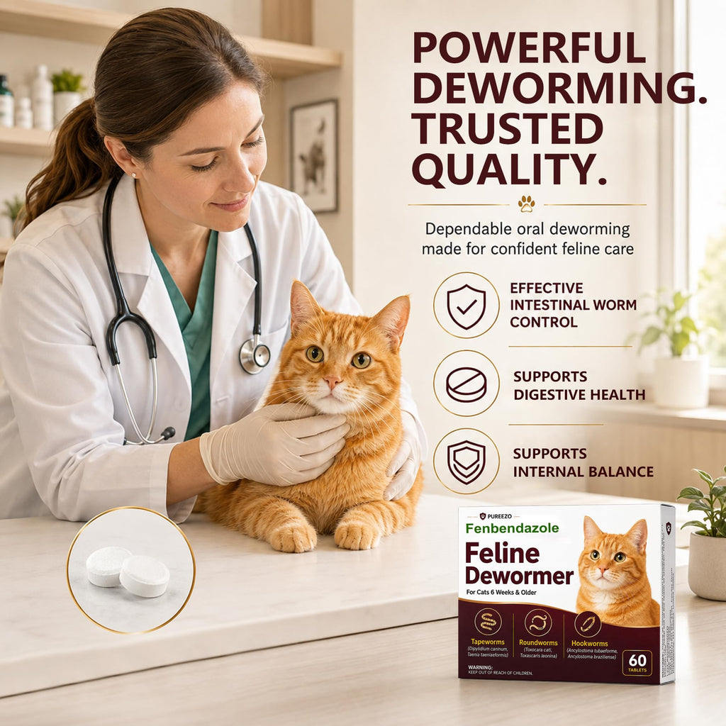 Cat Dewormer Tablets for Tapeworms, Roundworms & Hookworms V663090