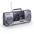 Retro Boombox CD Player with Cassette Recording, Bluetooth, FM/AM Radio, USB/SD/AUX Inputs, Dual 40W Speakers C159