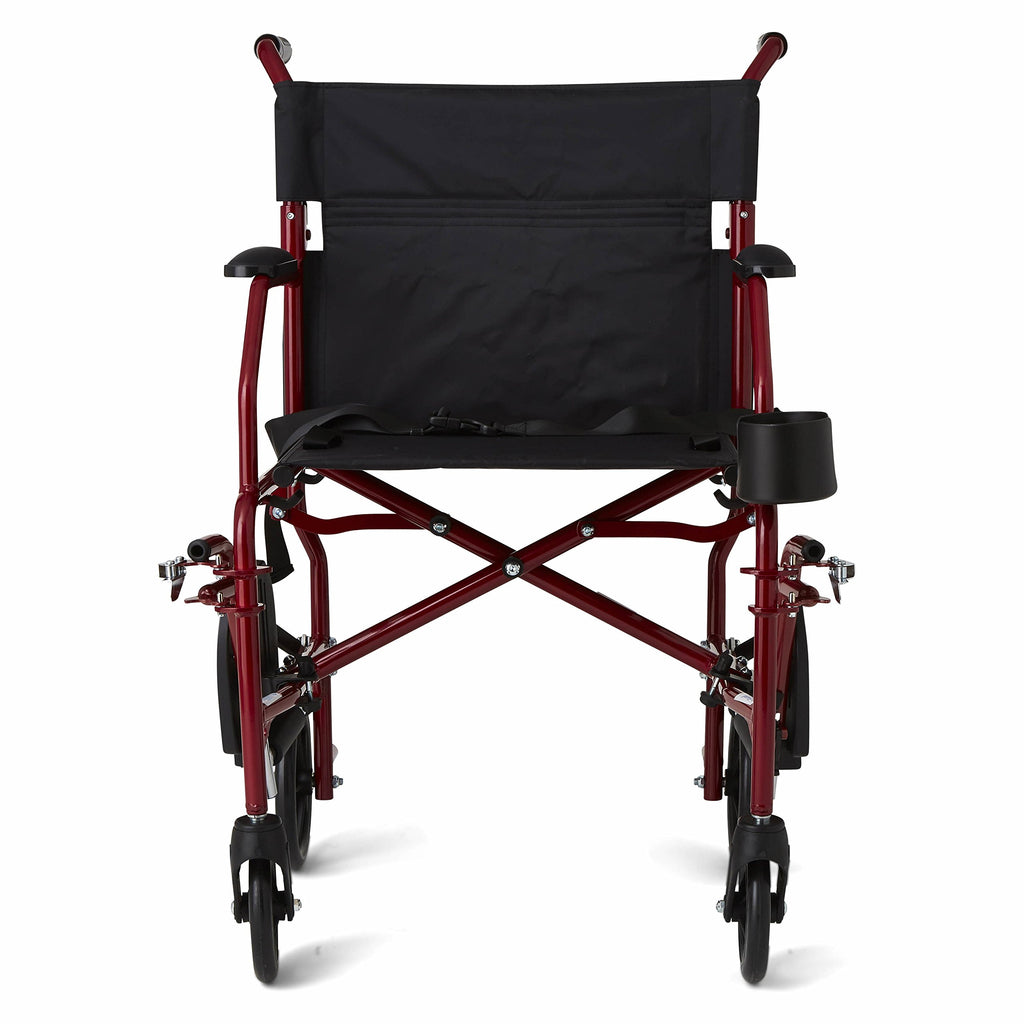 Ultra Lightweight Foldable Transport Wheelchair 19-Inch Seat G95665