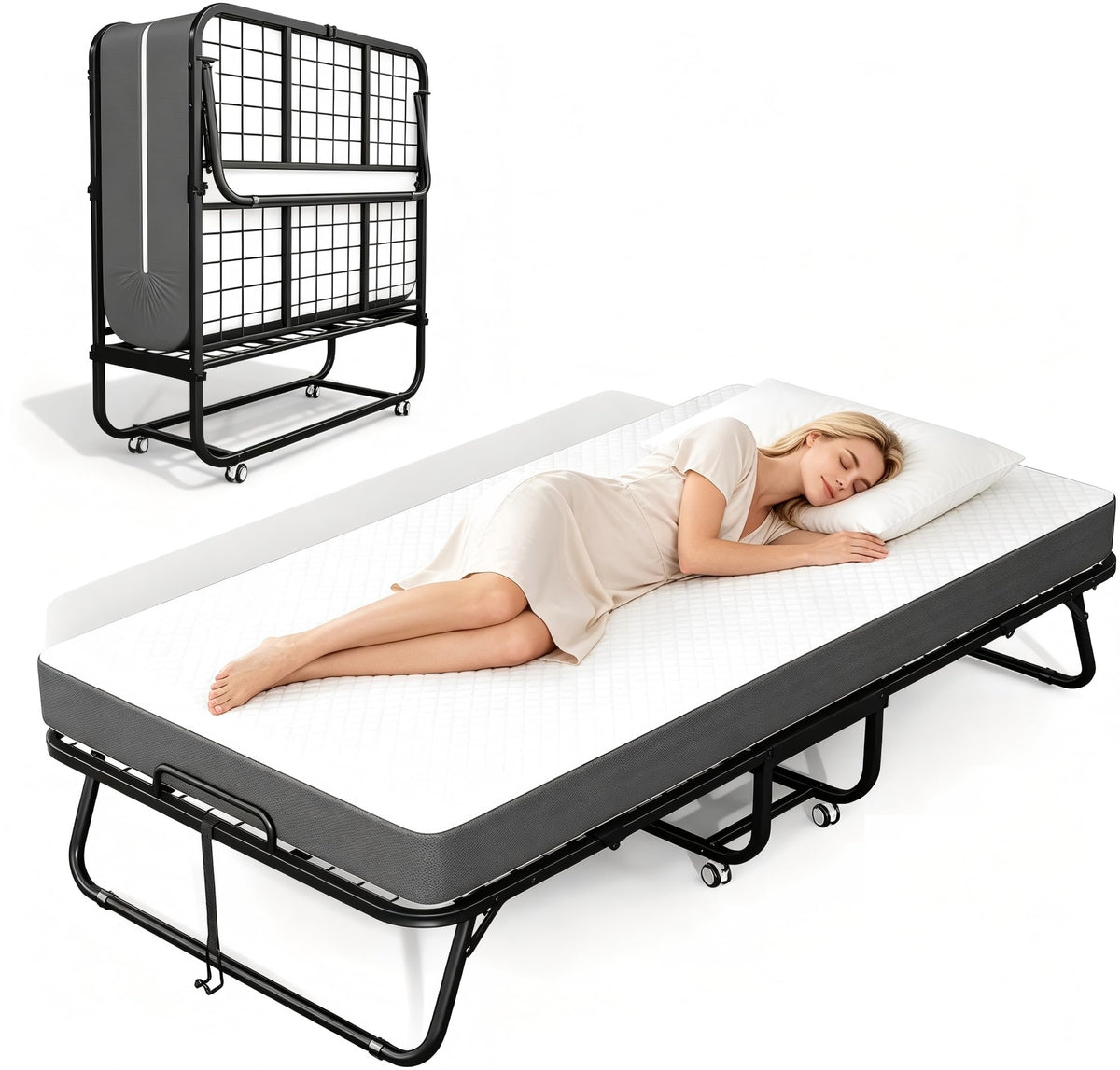 75" × 31" Folding Bed with Mattress E332447