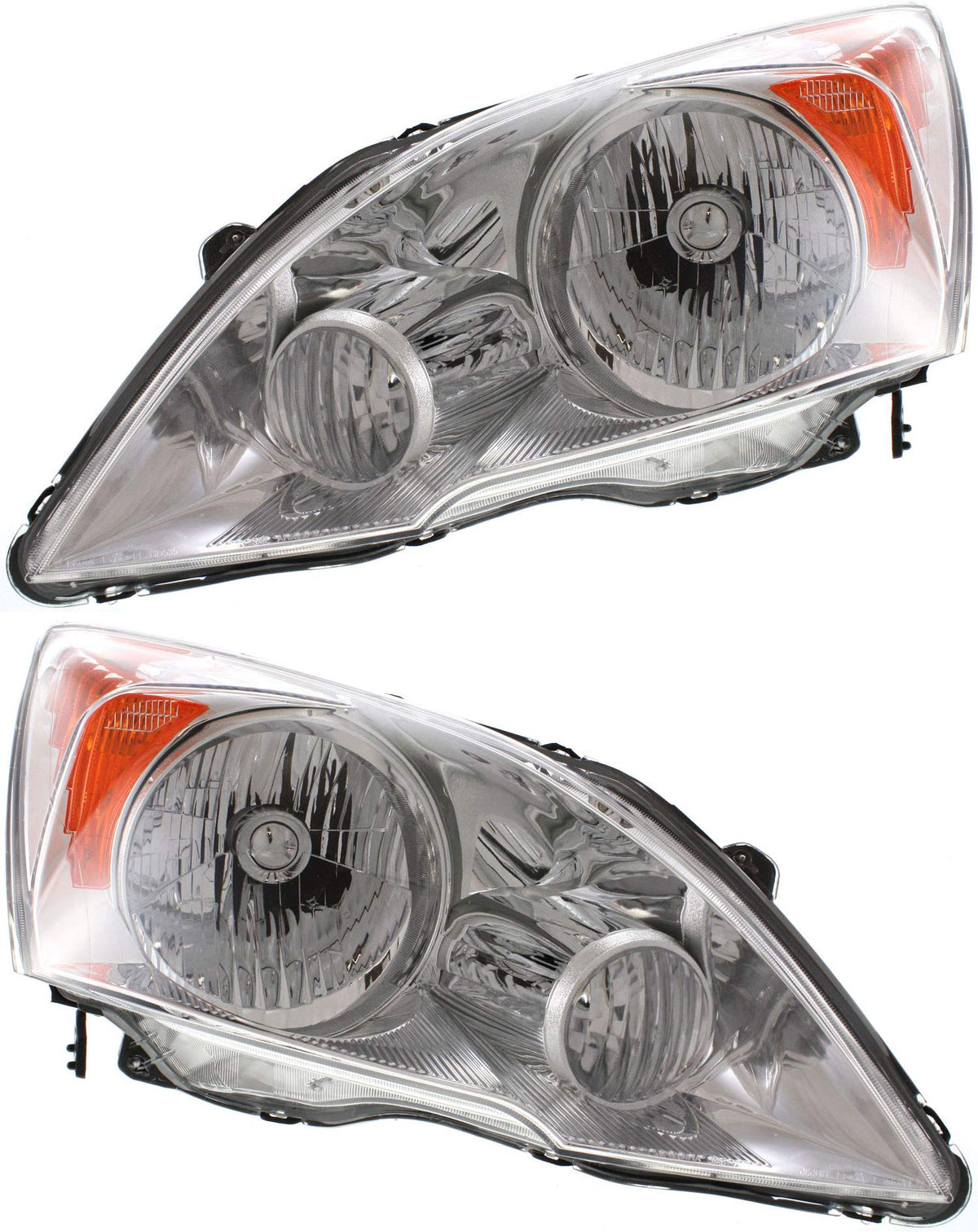 Headlights Lens and Housing Pair/Set for Honda CR-V, Right and Left, Halogen D602