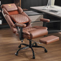 Big Tall Office Chair with Footrest Brown C8548