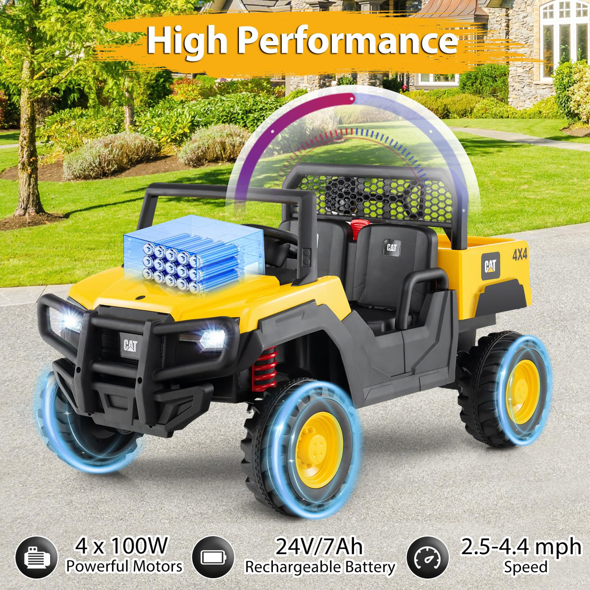 Yellow 24V Kids Ride on Dump Truck with Remote Control S167296