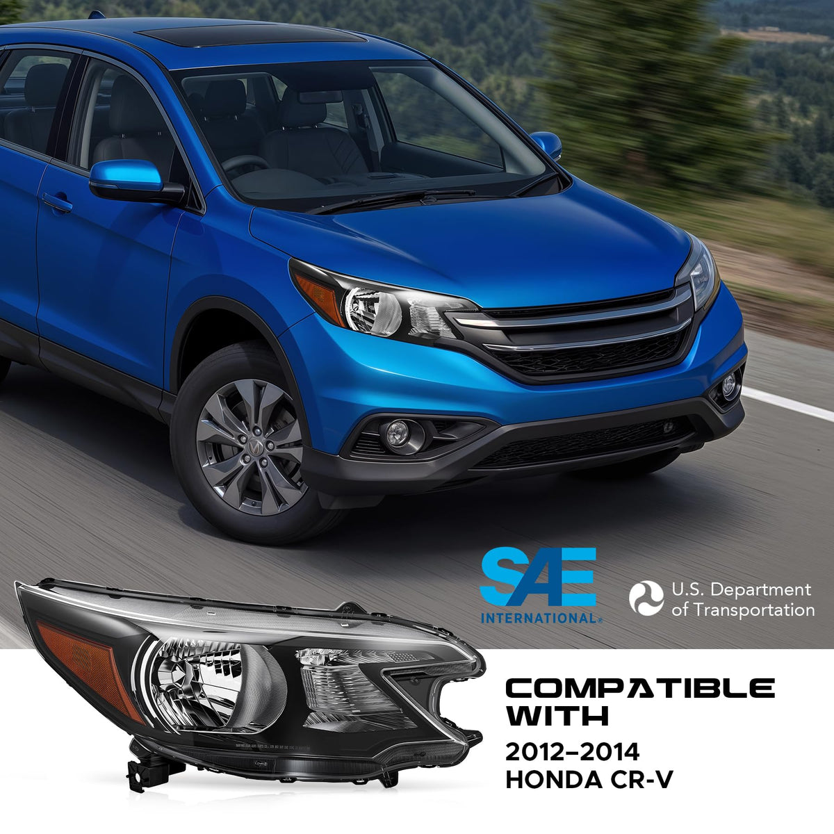 Headlight Compatible with 2012-2014 Honda CR-V Halogen Type N9810