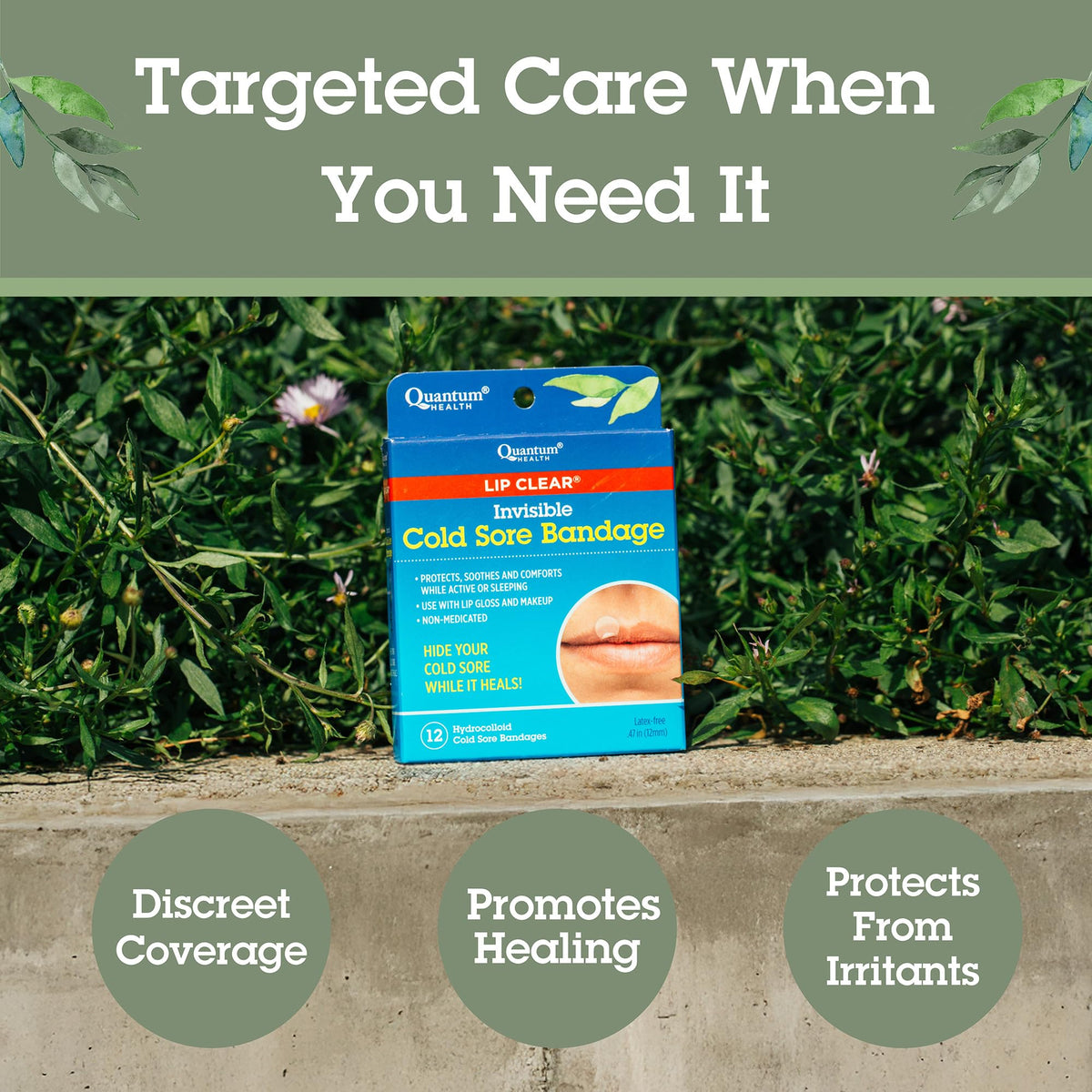 Cold Sore Healing Patches, 12 Bandages N3626