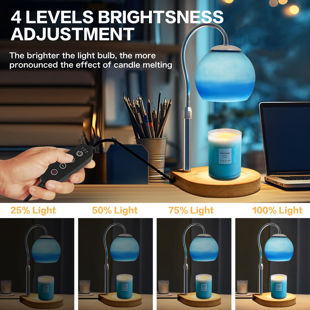 Candle Warmer Lamp with Timer and Adjustable Height D3384