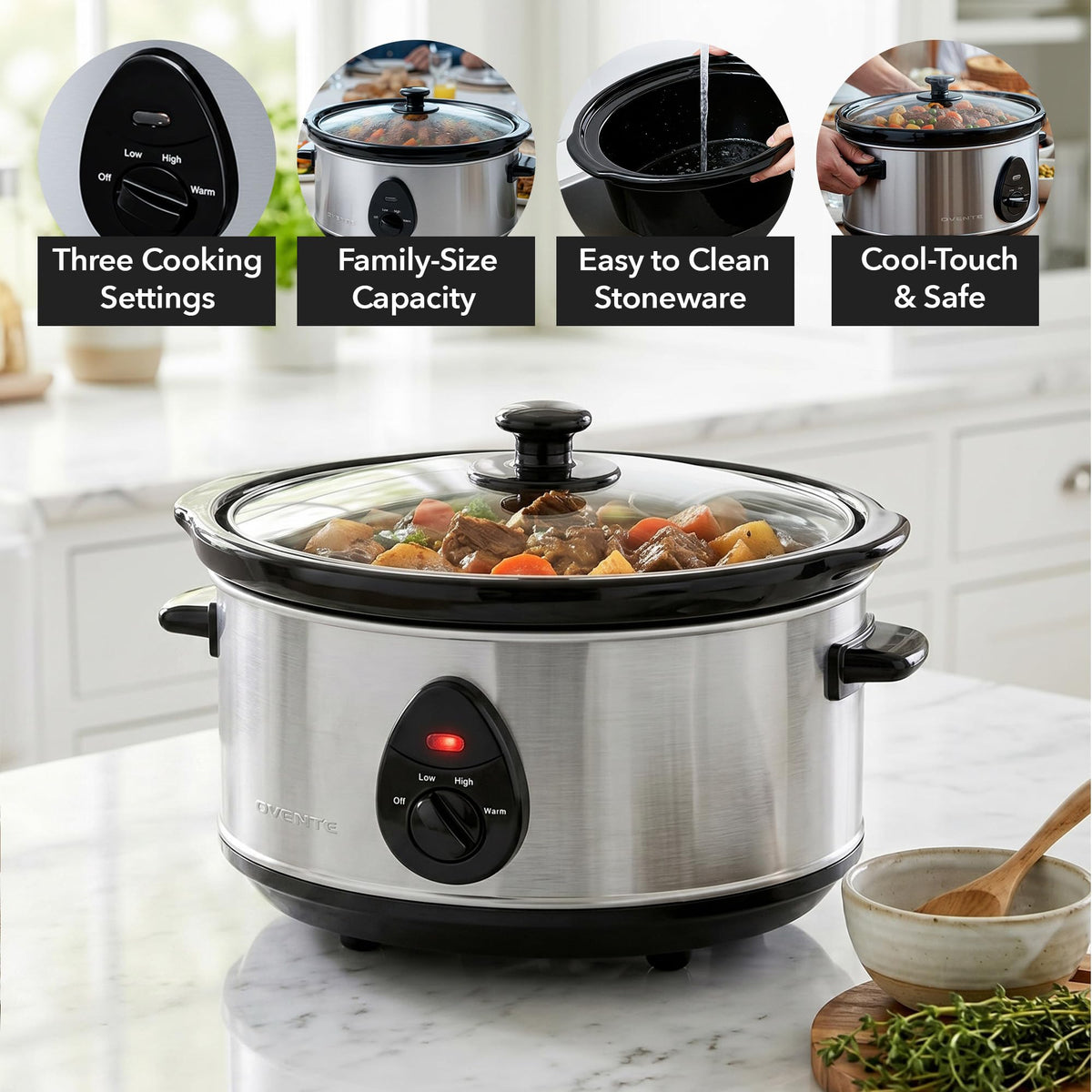3.7 Qt Electric Slow Cooker V125
