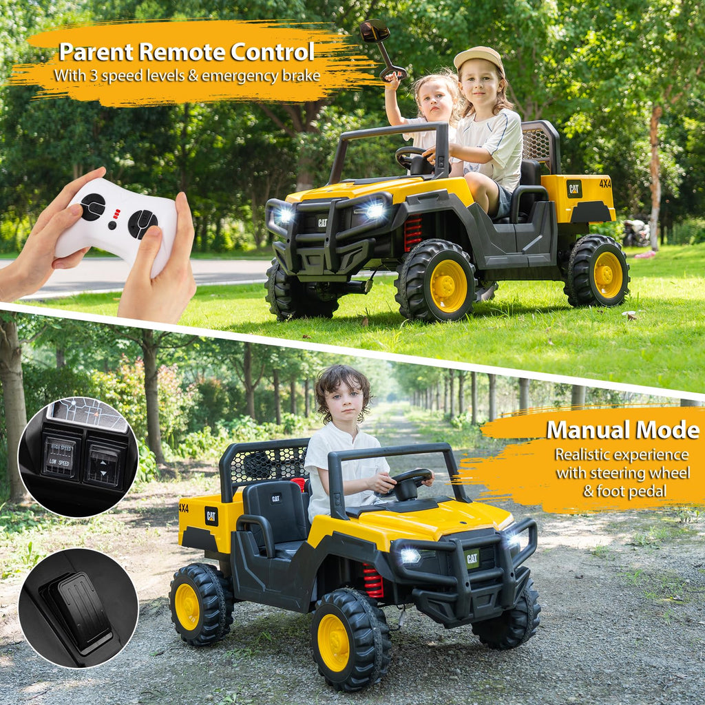 Yellow 24V Kids Ride on Dump Truck with Remote Control S167296