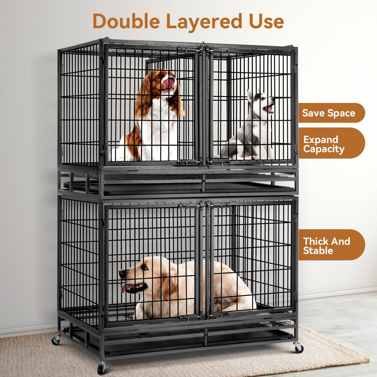 48 inch Wire Dog Crate with Divider L254