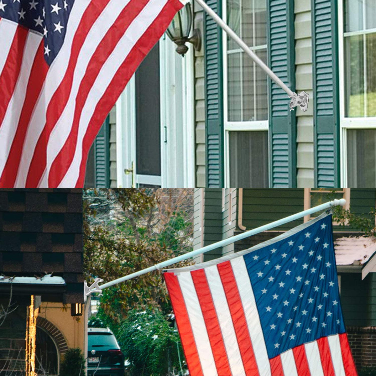 Stainless Steel Heavy Duty Flag Pole Holder Wall Mount Bracket 2 Positions M418135