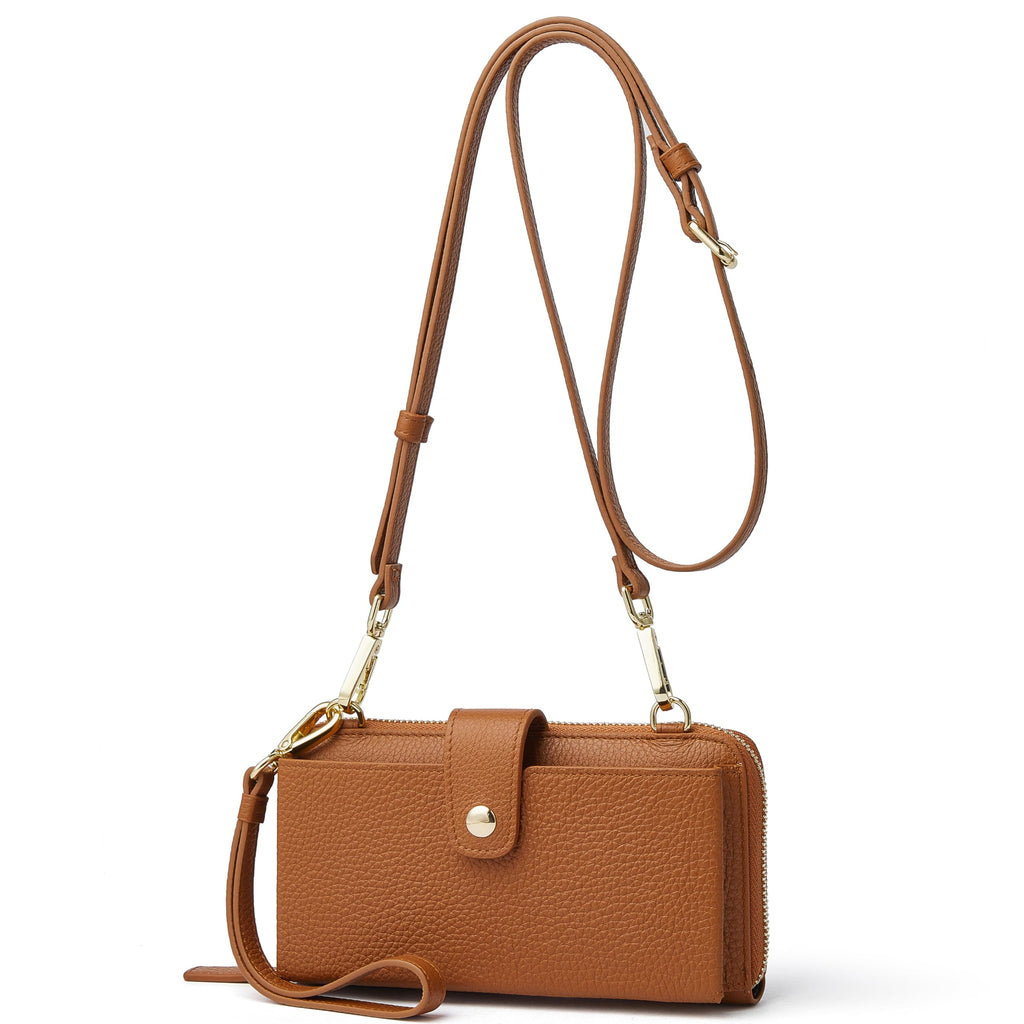 Small Leather Crossbody Wristlet Wallet and Phone Purse Q71158