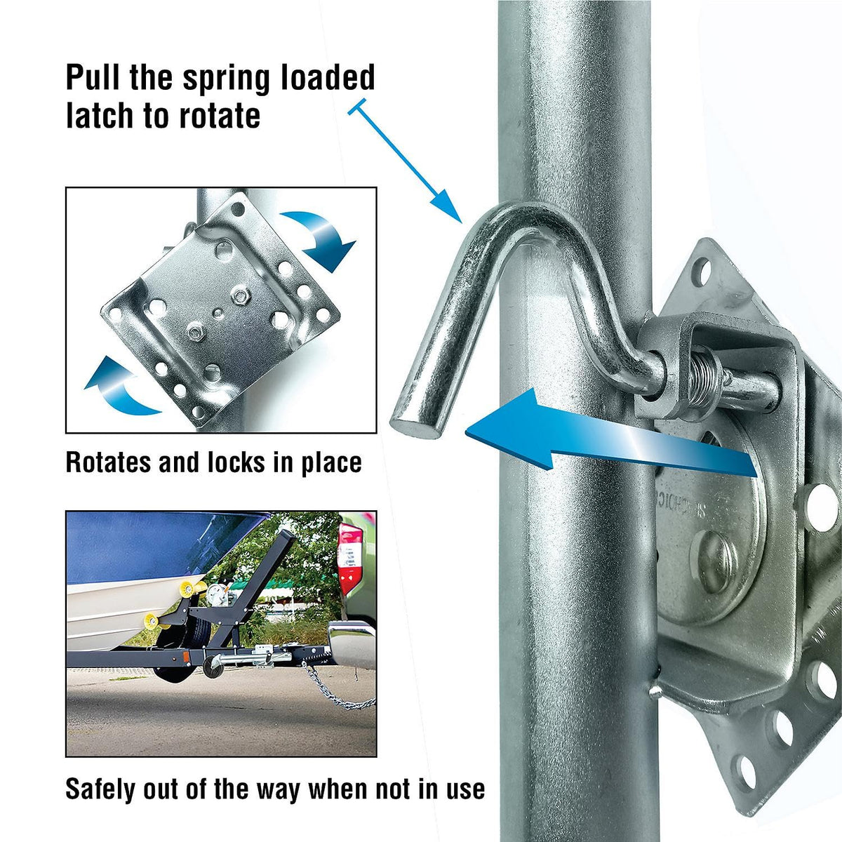 Fold Up Trailer Jack, 22-7/8 In., 1,000 Lbs J91839