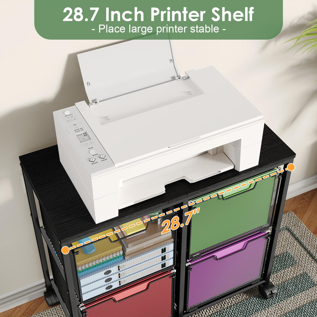 Black 4 Drawer Mobile File Cabinet Y38256