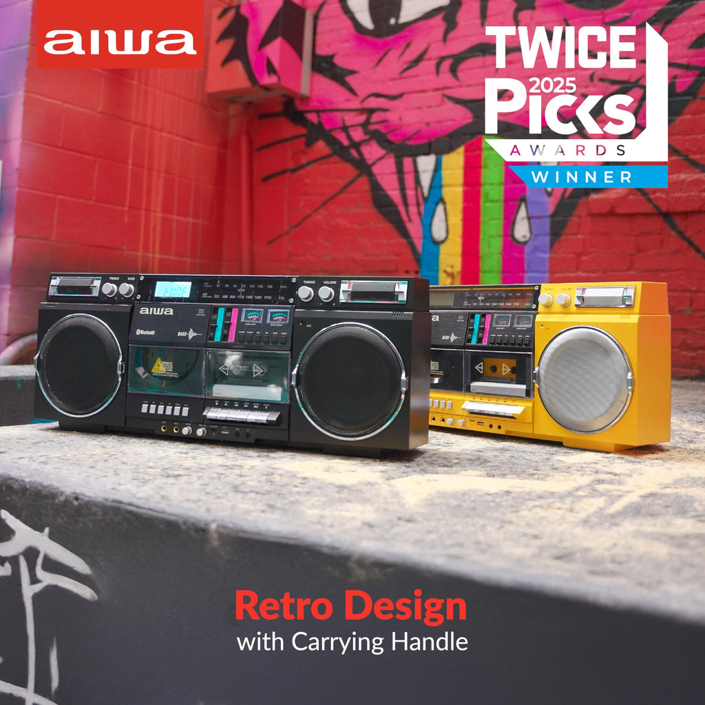 Retro Boombox CD Player with Cassette Recording, Bluetooth, FM/AM Radio, USB/SD/AUX Inputs, Dual 40W Speakers C159