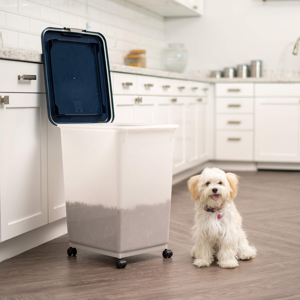 Dog Food Storage Container Up to 54 lbs Navy Pearl L87195