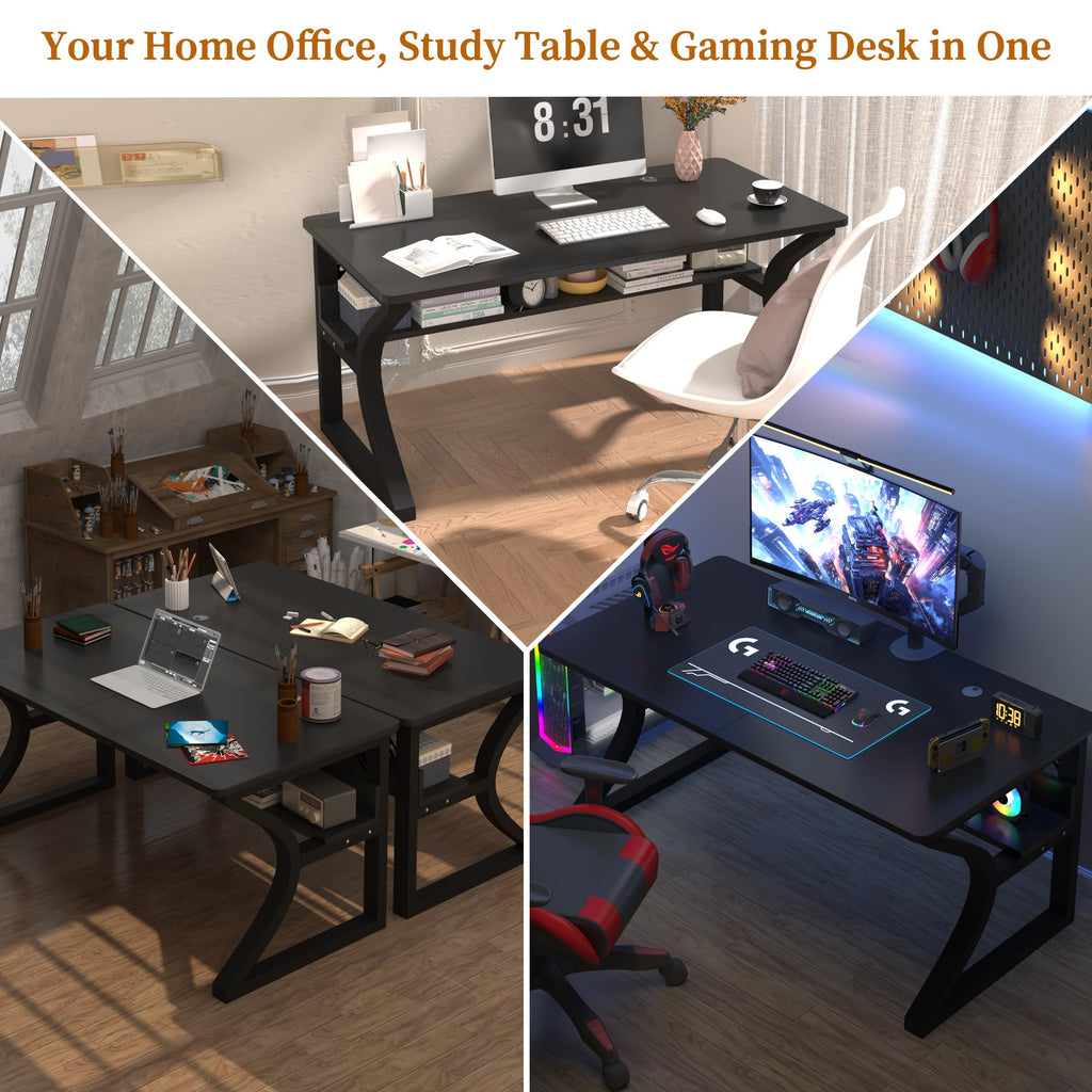 Black 55" Wood Computer Desk H789694