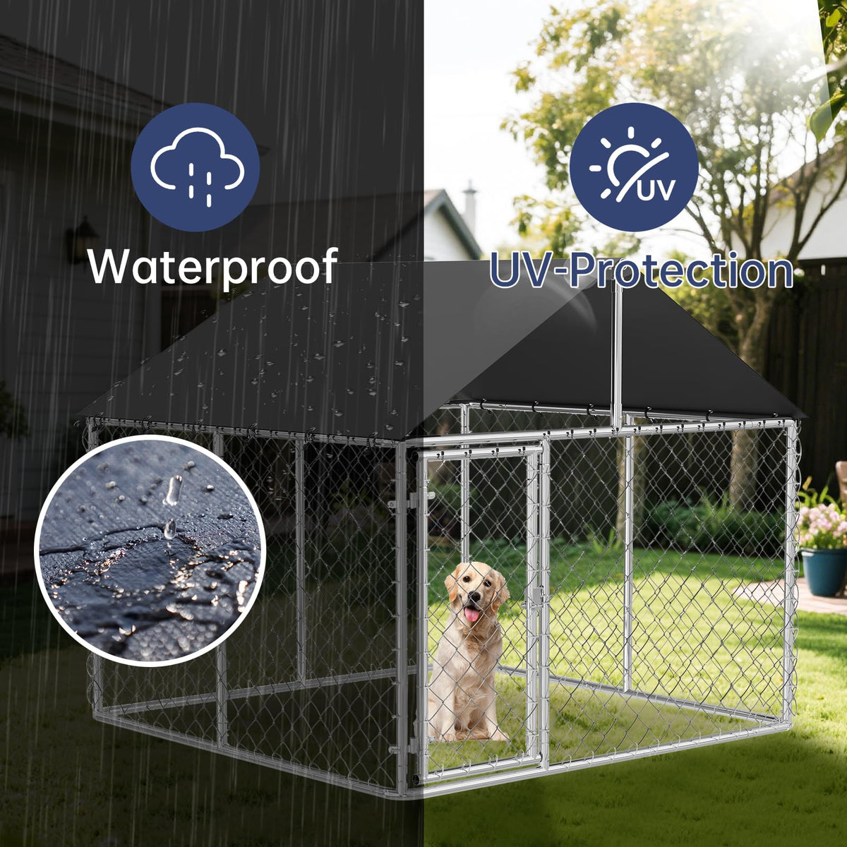 Heavy Duty Steel Dog Kennel with Secure Lock E2077