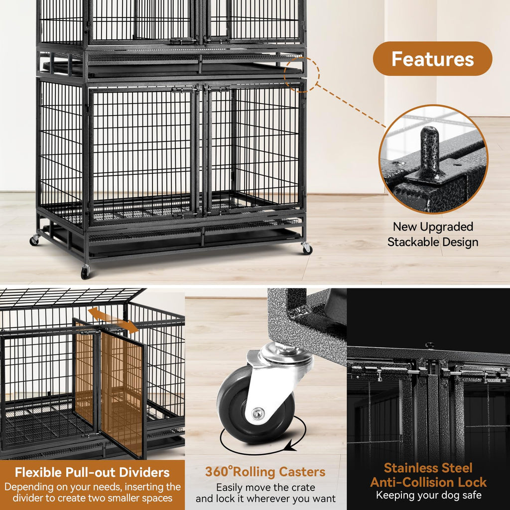 48 inch Wire Dog Crate with Divider L254