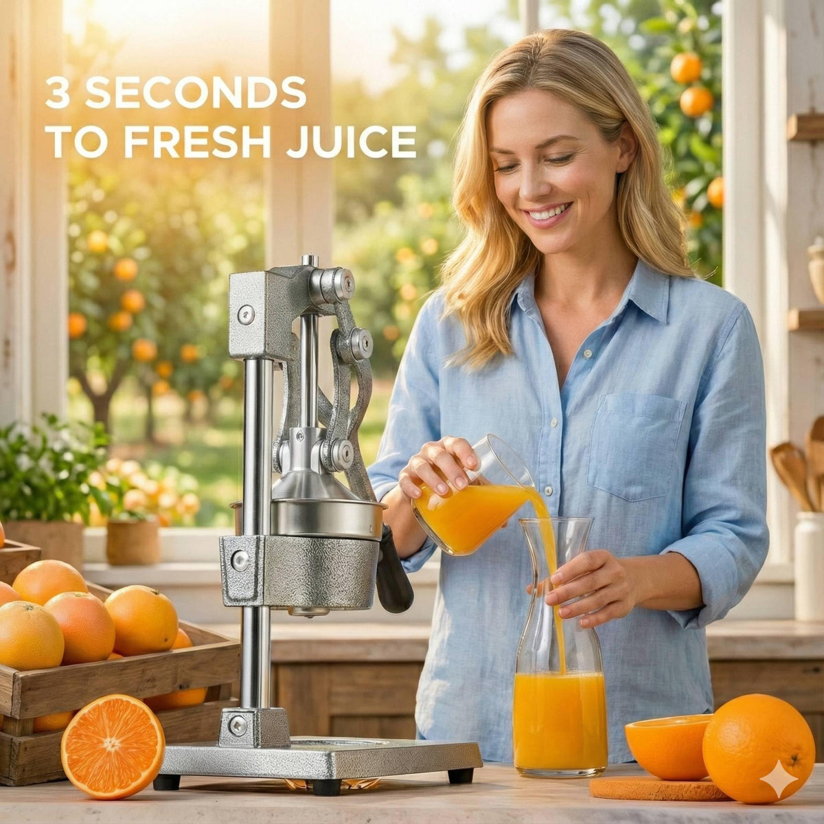 Cast Iron Manual Citrus Juicer with Strainer Y54807
