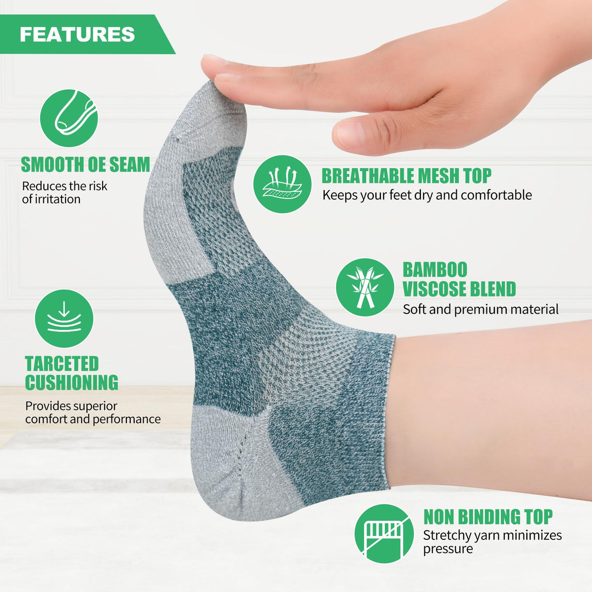 Diabetic Ankle & Low Cut Socks, 6 Pairs O83050