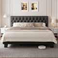 King Size Upholstered Platform Bed with Headboard A809