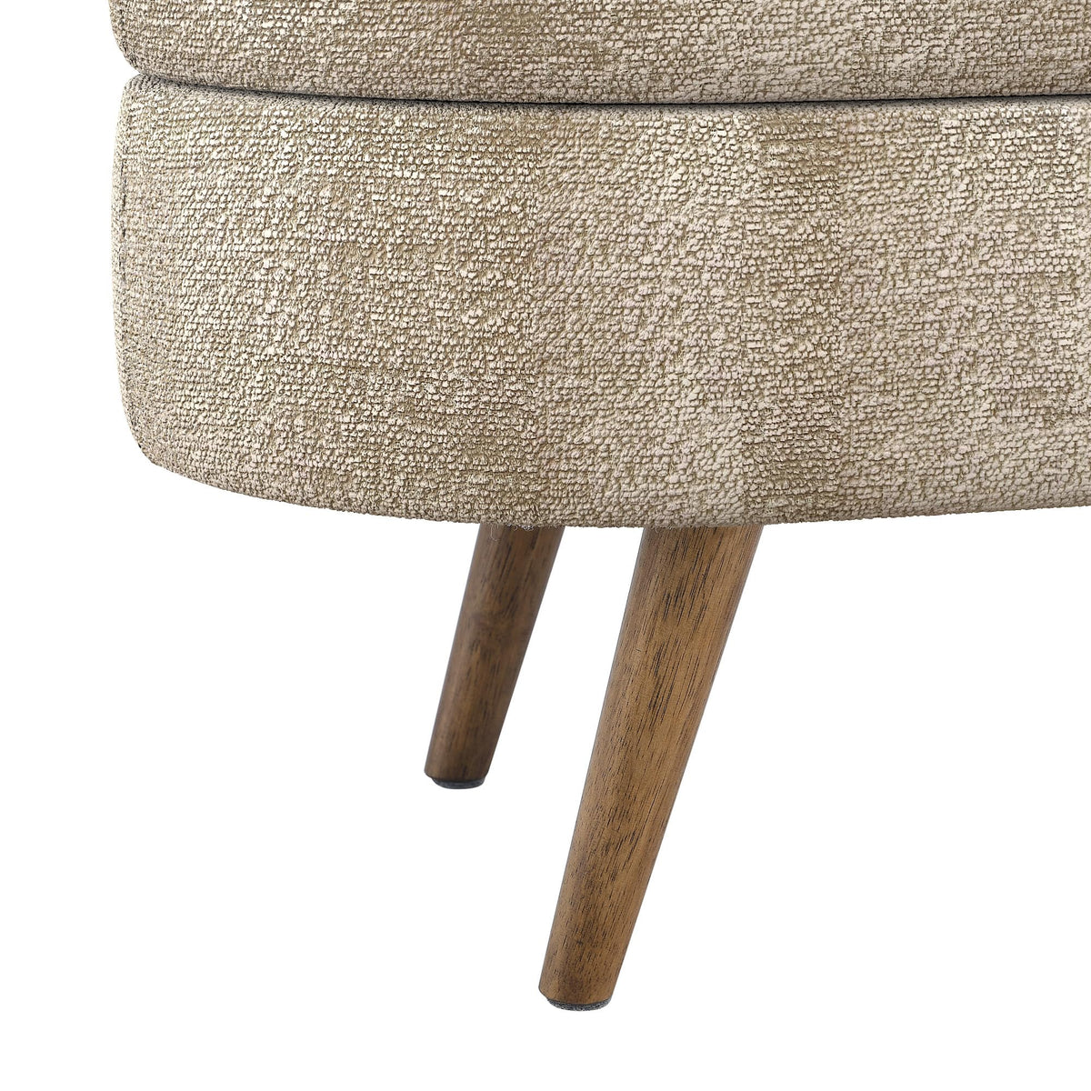 Oval Storage Bench with Rubber Wood Legs Gray W149927