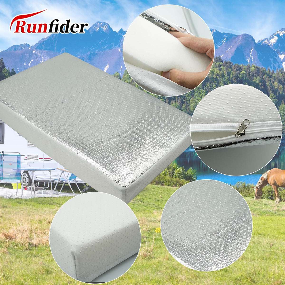 22 x 14 Inch RV Vent Insulator with Reflective Surface J5129