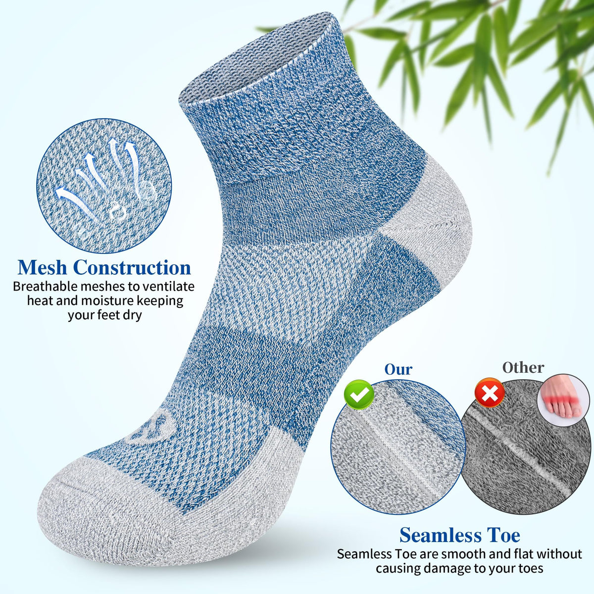 Diabetic Ankle & Low Cut Socks, 6 Pairs O83050