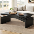 47 Inch Black Oak Wood Coffee Table J3025
