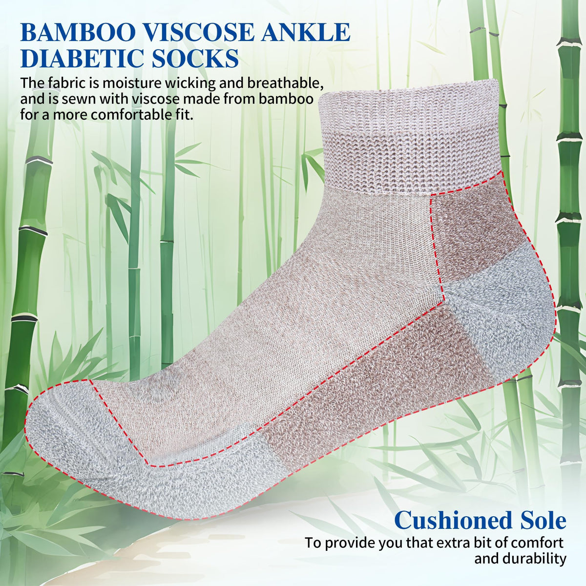 Diabetic Ankle & Low Cut Socks, 6 Pairs O83050