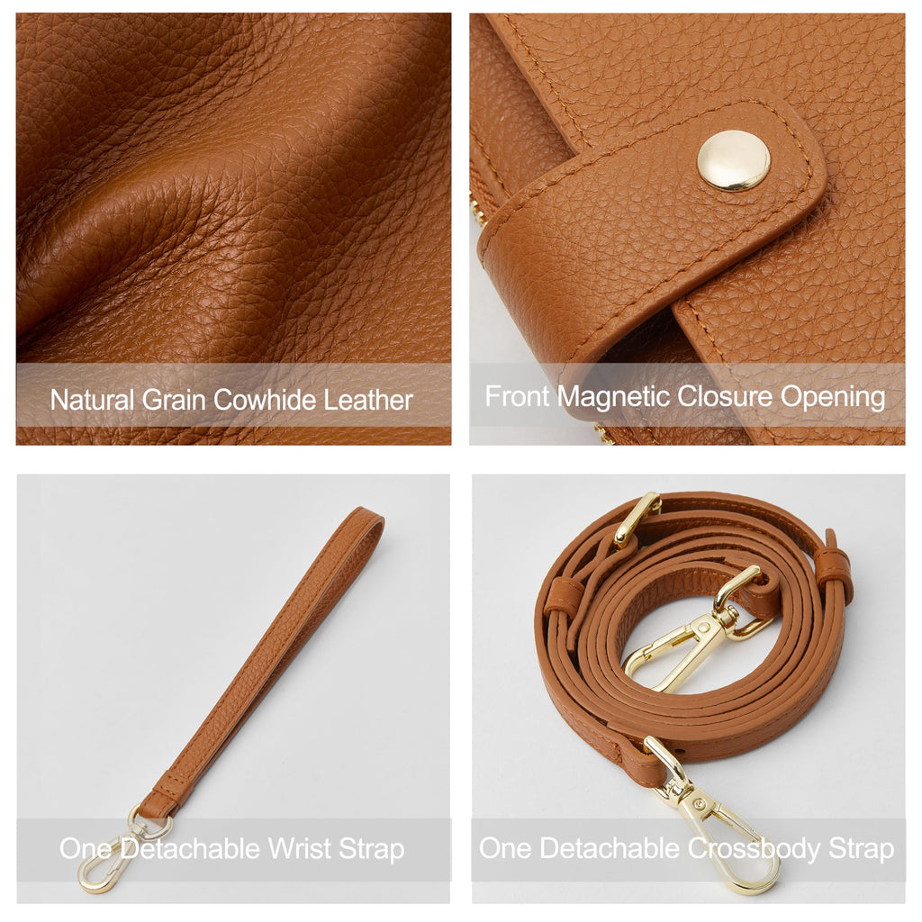 Small Leather Crossbody Wristlet Wallet and Phone Purse Q71158